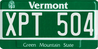 VT license plate XPT504