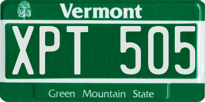 VT license plate XPT505