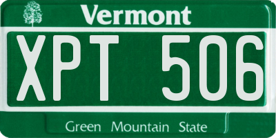 VT license plate XPT506