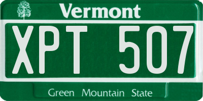 VT license plate XPT507