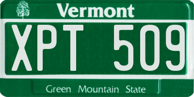 VT license plate XPT509