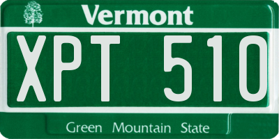 VT license plate XPT510