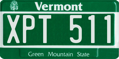 VT license plate XPT511