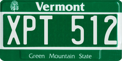 VT license plate XPT512