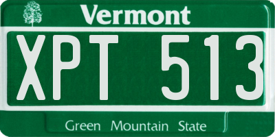VT license plate XPT513