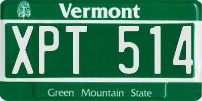 VT license plate XPT514