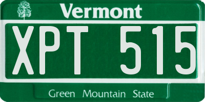 VT license plate XPT515