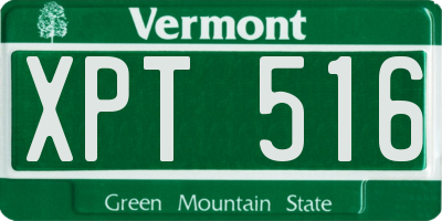 VT license plate XPT516
