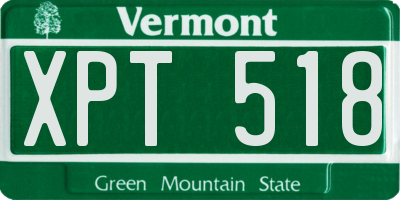 VT license plate XPT518
