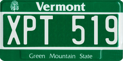 VT license plate XPT519
