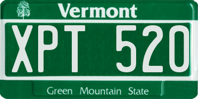 VT license plate XPT520