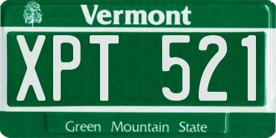 VT license plate XPT521