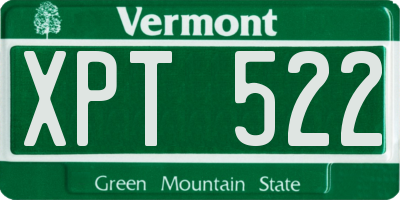 VT license plate XPT522