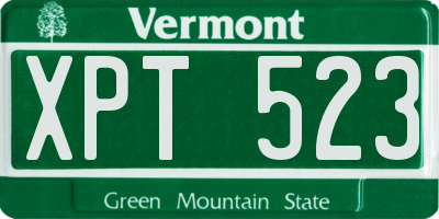 VT license plate XPT523