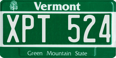 VT license plate XPT524