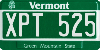 VT license plate XPT525