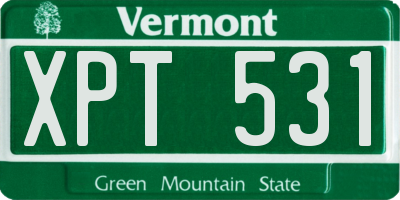 VT license plate XPT531
