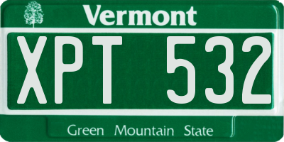 VT license plate XPT532