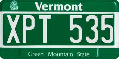 VT license plate XPT535