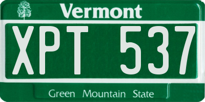 VT license plate XPT537