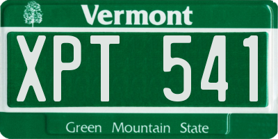 VT license plate XPT541