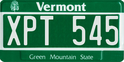 VT license plate XPT545
