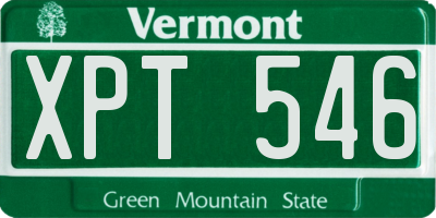 VT license plate XPT546