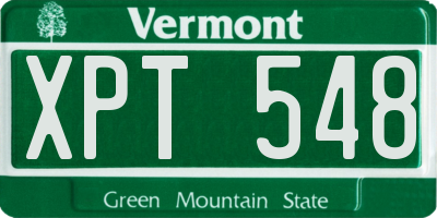 VT license plate XPT548