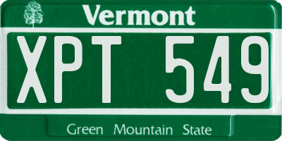 VT license plate XPT549