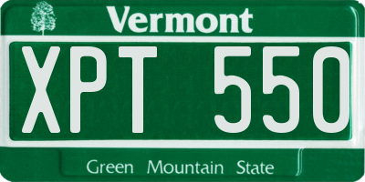 VT license plate XPT550