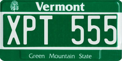 VT license plate XPT555
