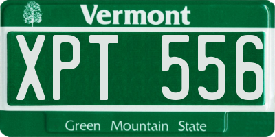 VT license plate XPT556