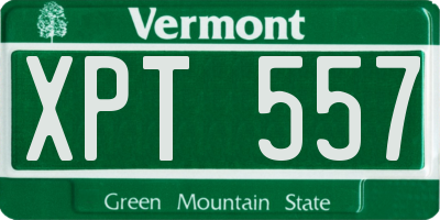 VT license plate XPT557