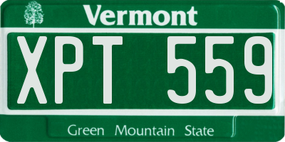 VT license plate XPT559