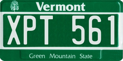 VT license plate XPT561