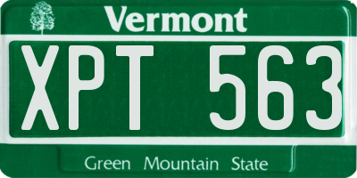 VT license plate XPT563