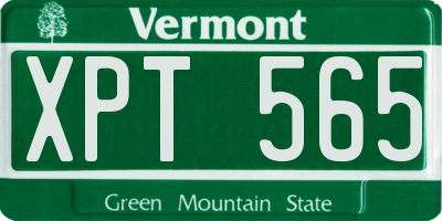 VT license plate XPT565