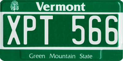 VT license plate XPT566