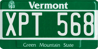 VT license plate XPT568