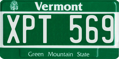 VT license plate XPT569