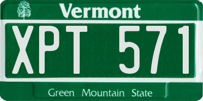 VT license plate XPT571