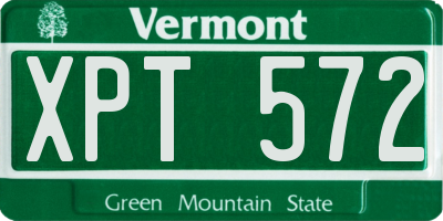 VT license plate XPT572