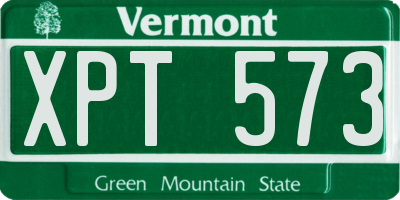 VT license plate XPT573