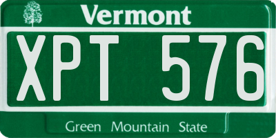 VT license plate XPT576