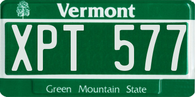 VT license plate XPT577
