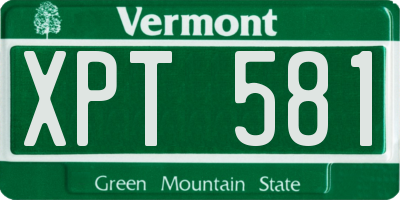VT license plate XPT581