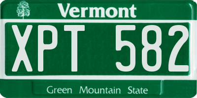 VT license plate XPT582
