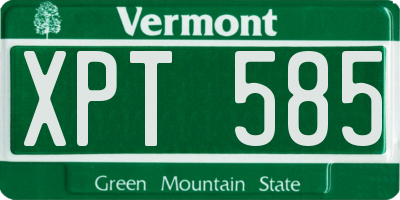 VT license plate XPT585