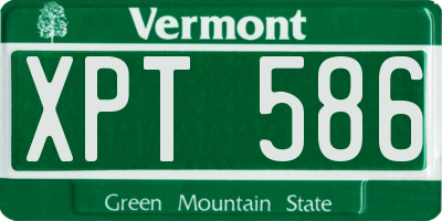 VT license plate XPT586