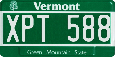 VT license plate XPT588